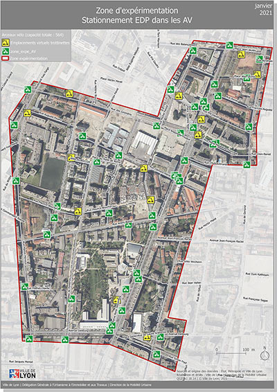 expérimentation stationnement trottinettes dans le 7ème Jaurès / Debourg